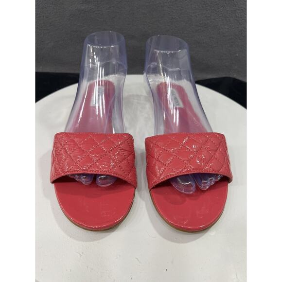 Steve Madden Finally Flat Sandals Hot Pink Leather Slip On Slide Women Size 10 - Picture 8 of 14